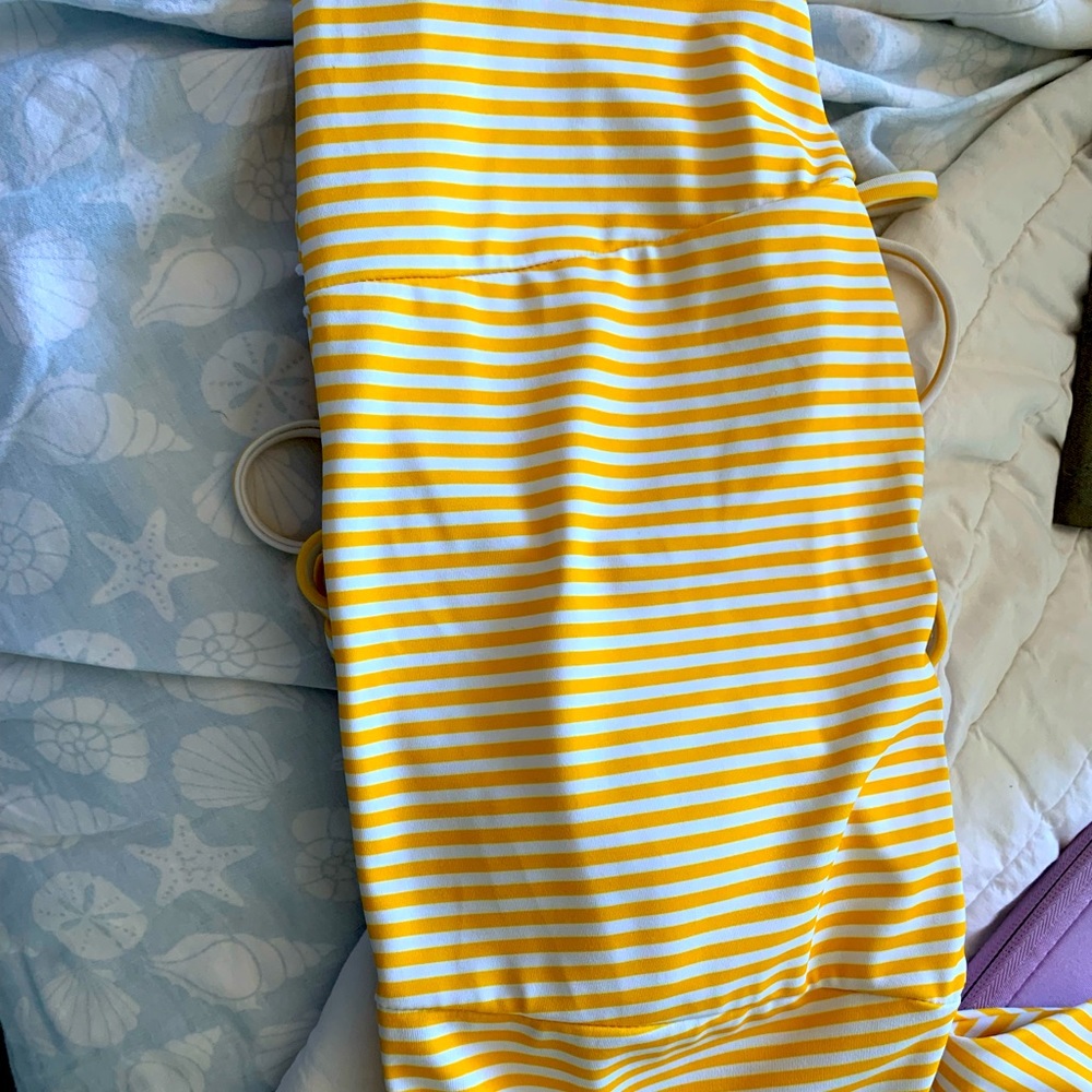 High waisted bandeau bathing suit